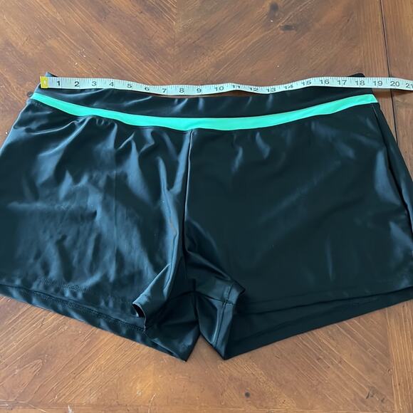 ZeroXPosur  Black Swimsuit Bottoms Shorts Woman XXL Green Band - Picture 5 of 7